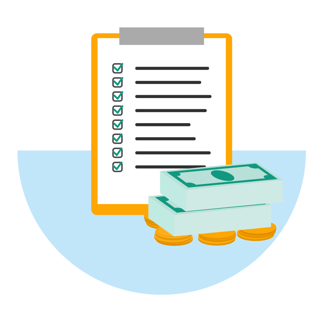 graphic of a debt repayment checklist