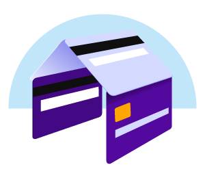 graphic of home made of credit cards