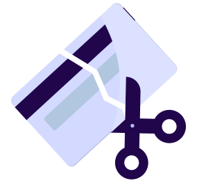 graphic of scissors cutting credit card